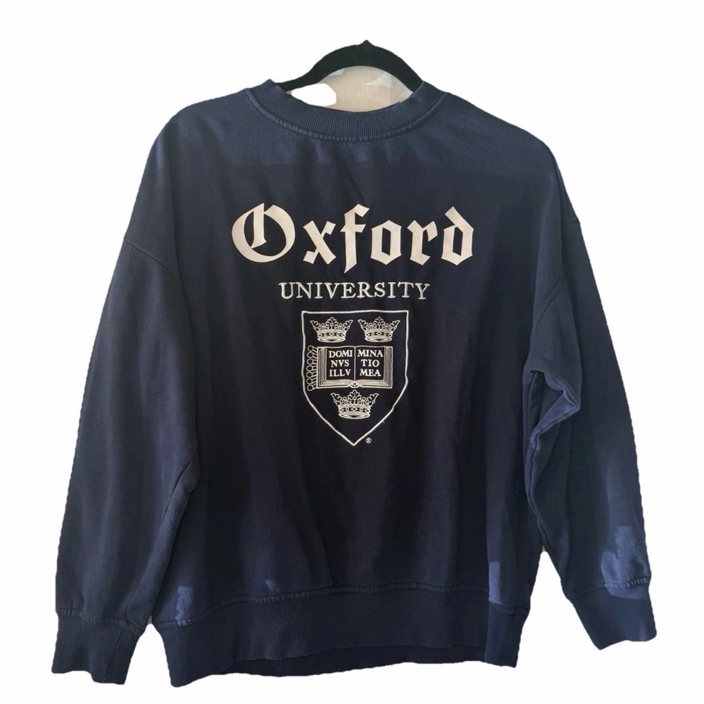 Oxford University Crewneck Sweatshirt Navy Blue Official Merchandise Size XXS